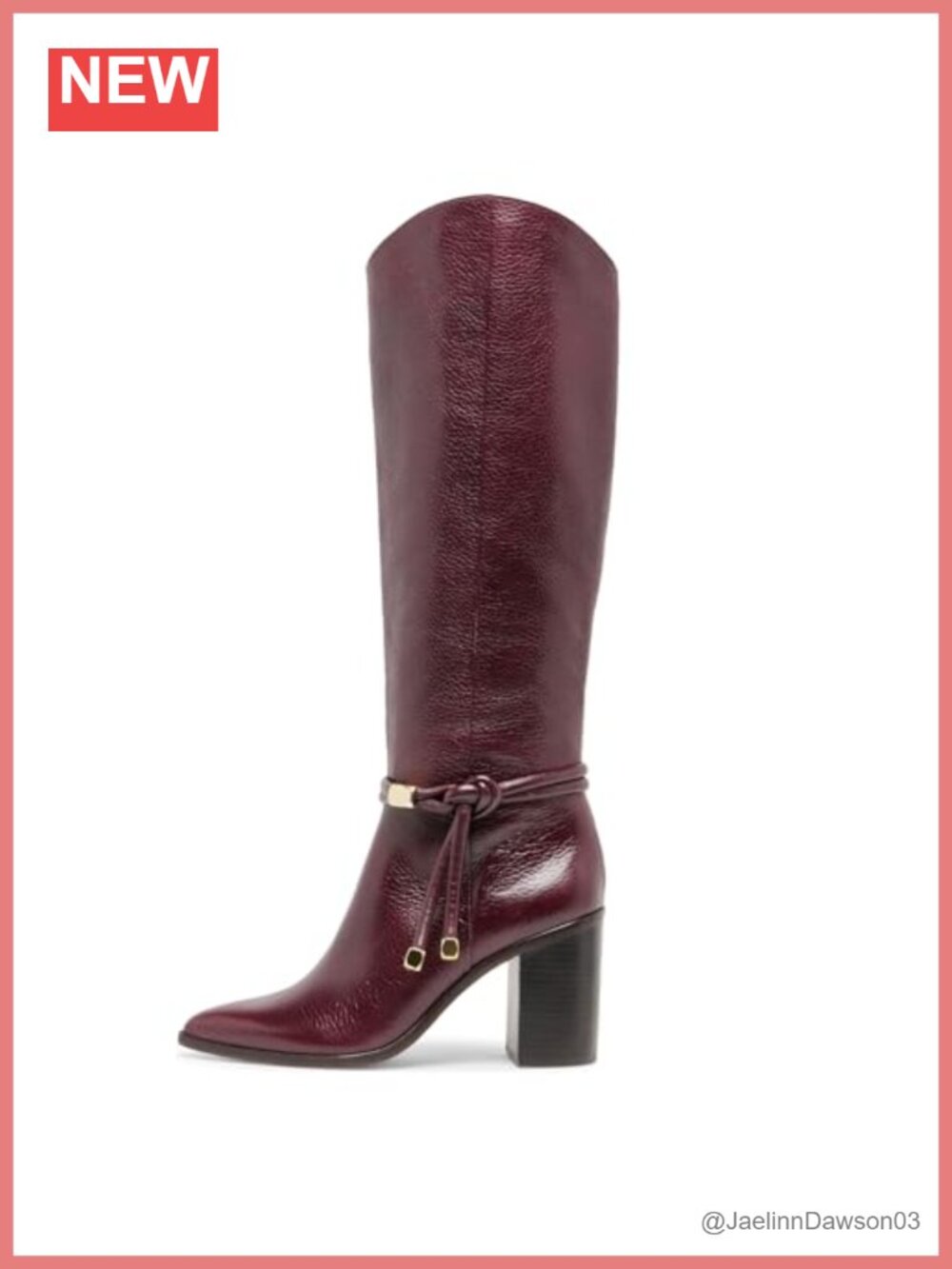 Women's Knee High Boots Pointed Toe Chunky Block Heel Side Zip Fall Western
